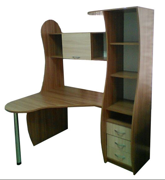 Стол компьютерный ЛДСП "Фортуна-14" ясень шимо темный/светлый левый