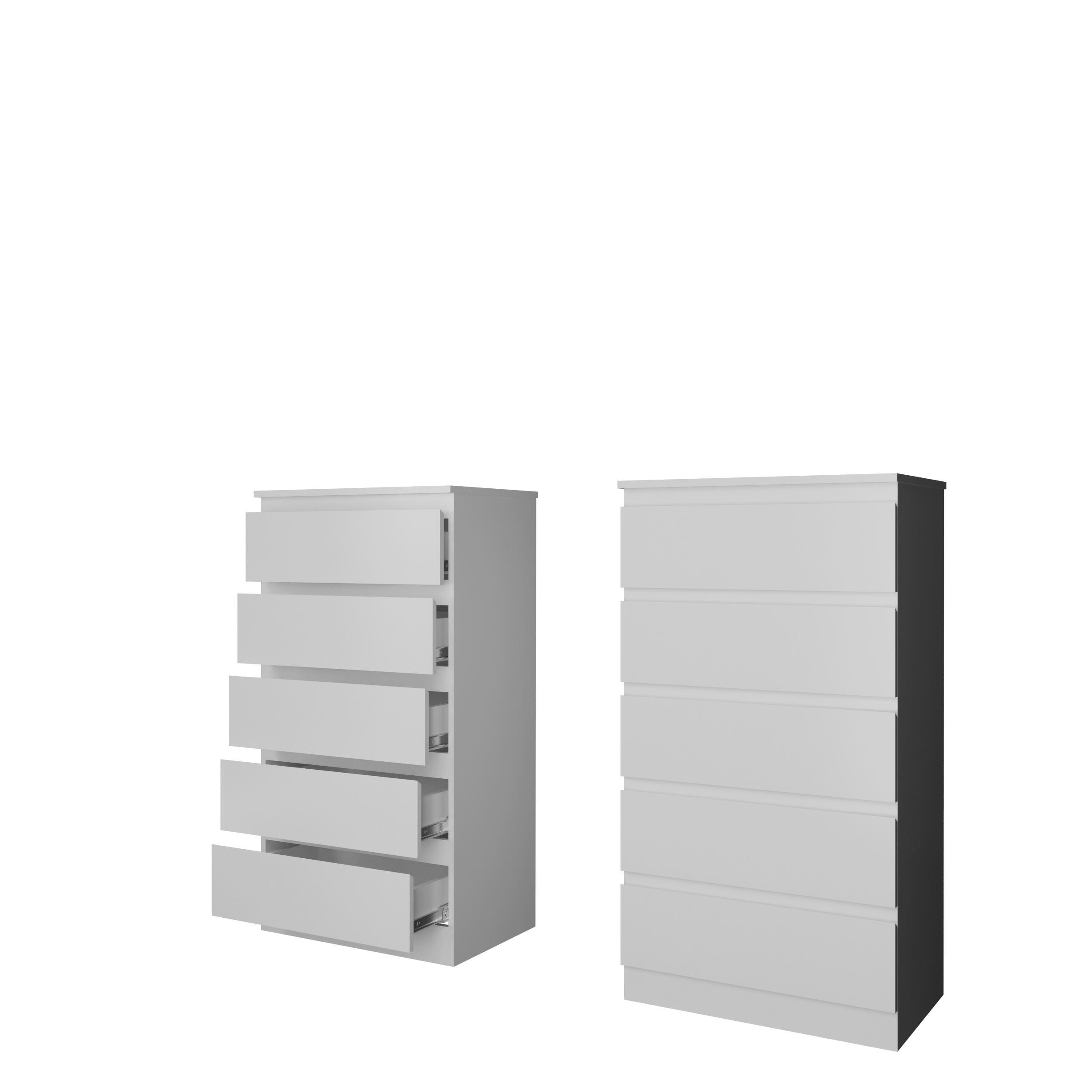 Комод "Твист" 5 ящиков Белый (БЕЗ ФУРНИТУРЫ)