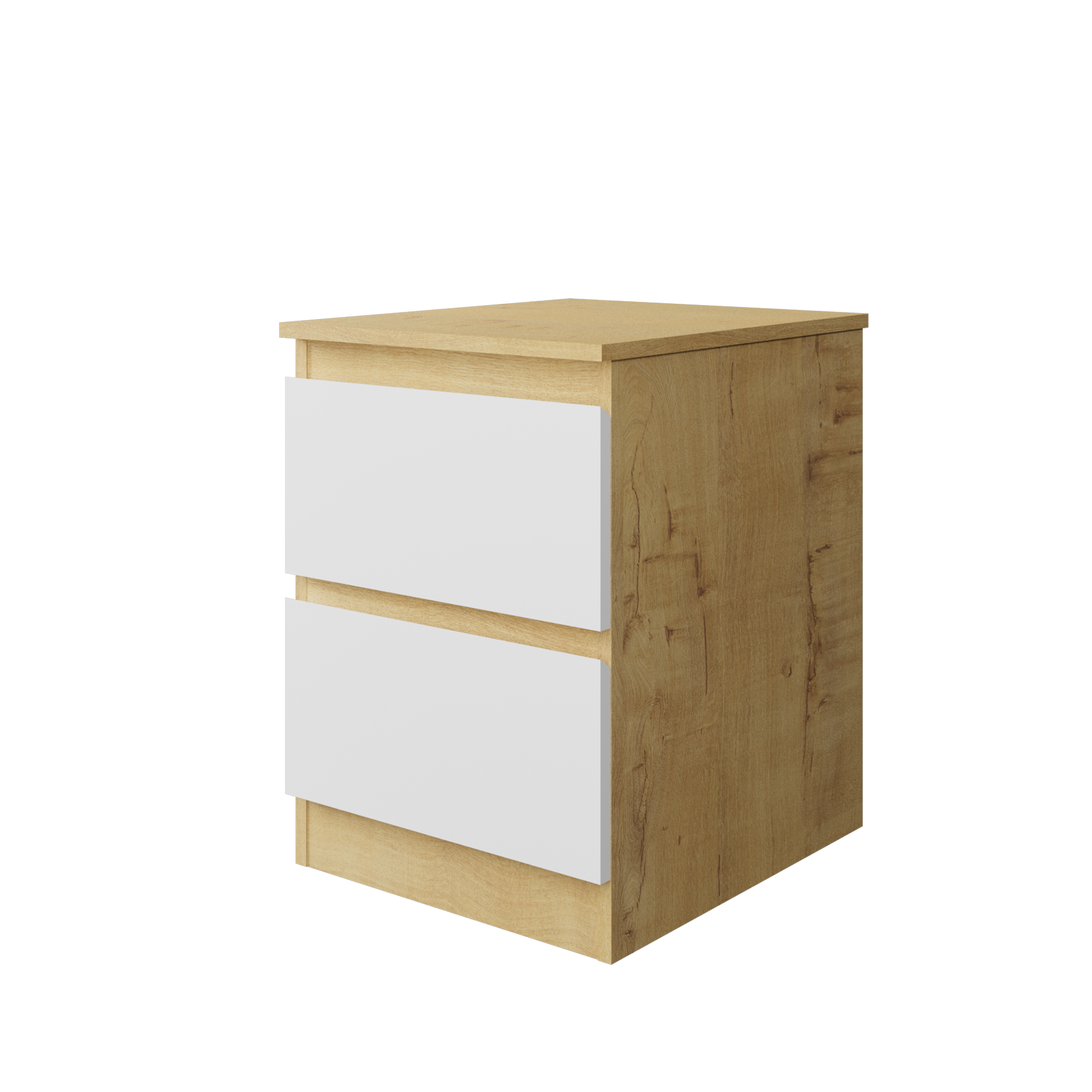 Комод "Твист" Лайт 2 ящика Дуб бунратти/белый   (БЕЗ ФУРНИТУРЫ)