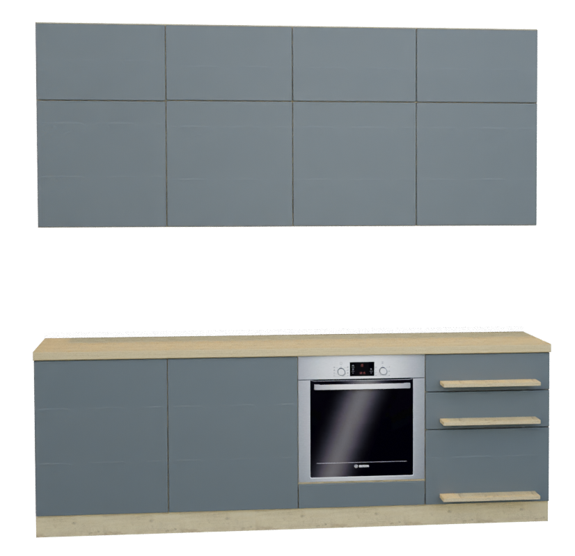 Кухня "Tokyo" ЛДСП Базальт/ дуб бунратти 2,0м